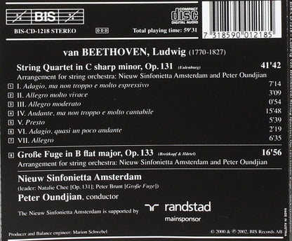 BEETHOVEN: String Quartet No. 14, Op. 131; Grosse Fuge, Op. 133 - Peter Oundjian, Amsterdam Sinfonietta