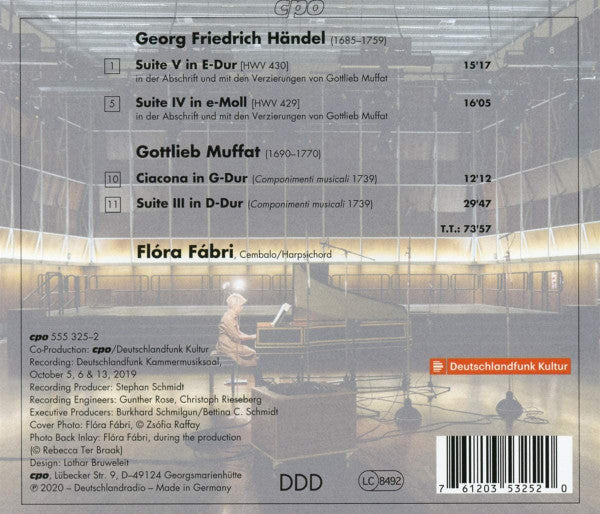 Gottlieb Muffat meets Handel (Works for Harpsichord) - Flóra Fábri