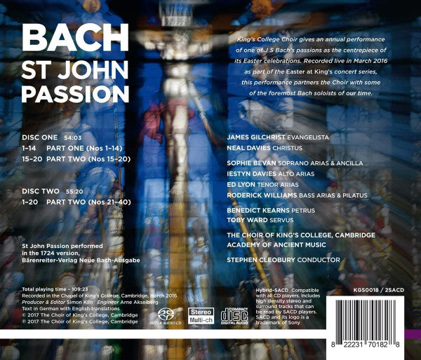 Bach: St John Passion - ACADEMY OF ANCIENT MUSIC / STEPHEN CLEOBURY (2 HYBRID SACDS)