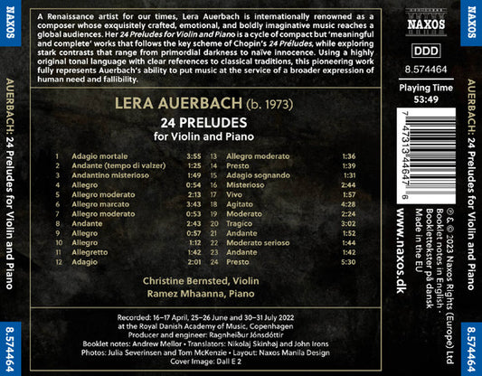 Auerbach: 24 Preludes for Violin & Piano - Christine Bernsted, Ramez Mhaanna