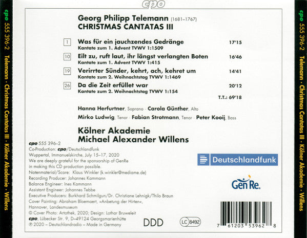 Telemann: Christmas Cantatas, Vol. 3 - Kölner Akademie, Michael Alexander Willens