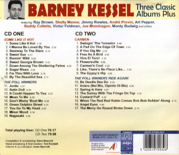 BARNEY KESSEL - Three Classic Albums Plus (Some Like It Hot / The Poll Winners / Carmen)