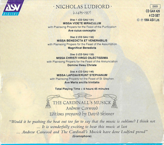 LUDFORD: The Festal Masses - The Cardinall's Musick (4 CDs)