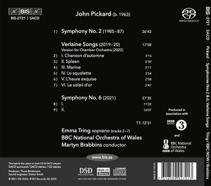 Pickard: Symphonies 2 & 6; Verlaine Songs - Emma Tring, BBC National Orchestra Of Wales, Martyn Brabbins (Hybrid SACD)