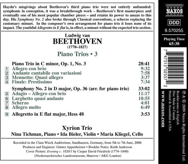 Beethoven: Piano Trio No. 3 / Symphony No. 2 (arr for piano trio) - Xyrion Trio