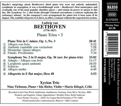 Beethoven: Piano Trio No. 3 / Symphony No. 2 (arr for piano trio) - Xyrion Trio