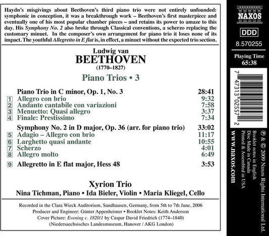 Beethoven: Piano Trio No. 3 / Symphony No. 2 (arr for piano trio) - Xyrion Trio