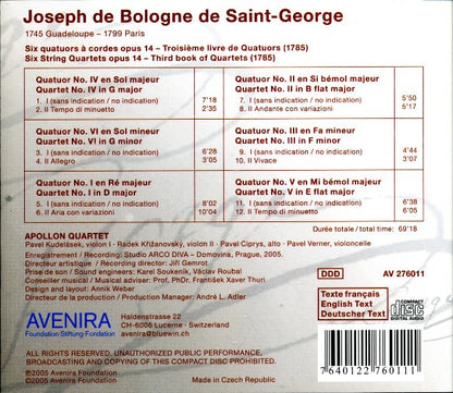 SAINT-GEORGE: String Quartets, Op. 14 - Apollon Quartet
