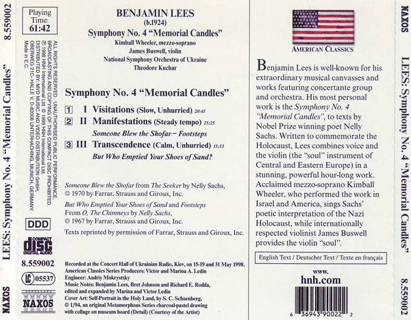 LEES: Symphony No. 4, 'Memorial Candles' - Kimball Wheeler, James Buswell, National Symphony Orchestra Of Ukraine, Theodore Kuchar