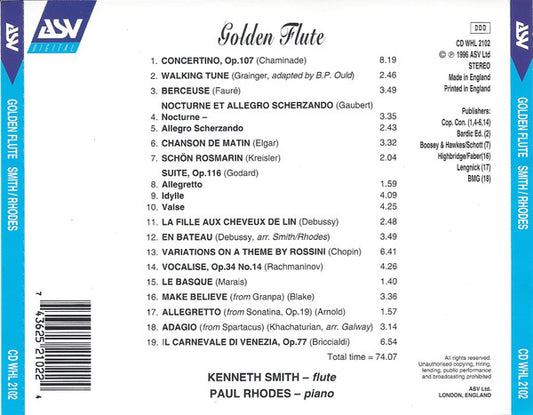 GOLDEN FLUTE (CHAMINADE/GRAINGER/FAURE) -  Kenneth Smith, Paul Rhodes