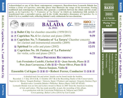 Balada: Ballet City, Caprichos & Spiritual - Luis Fernández Castelló, Joan Sureda, Óscar Oliver, Marcos Sanjuan, Pere Joan Carrascosa, Ensemble Col Legno, Robert Ferrer