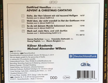 Homilius: Siehe, der Herr kömmt (Christmas & Advent Cantatas) - Kölner Akademie, Michael Alexander Willens