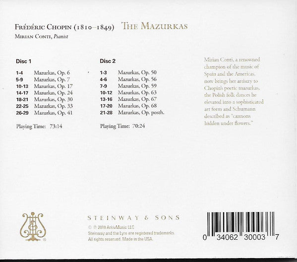 CHOPIN: The Mazurkas (Complete) - Mirian Conti