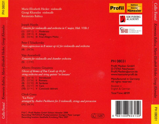 CELLO FIESTA! (Haydn, Tchaikovsky, Azarashvili, Ginastera, Corea) - Elisabeth Hecker, Giorgi Kharadze , Kremeratica Baltica