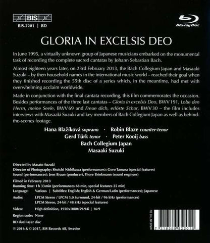 GLORIA IN EXCELSIS DEO - Bach Collegium Japan, Masaaki Suzuki (BluRay DVD)