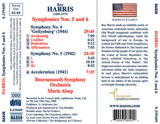 Harris: Symphonies Nos. 5 & 6 - Bournemouth Symphony Orchestra, Marin Alsop