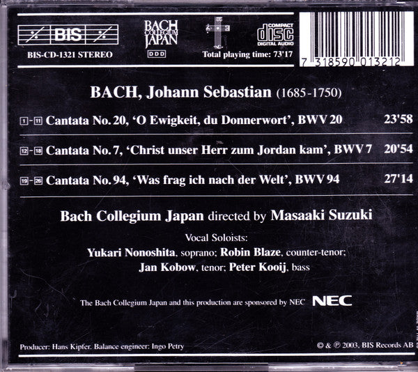 Bach, J.S.: Cantatas, Vol. 22  - BWV 7, 20, 94 - Suzuki, Bach Collegium Japan