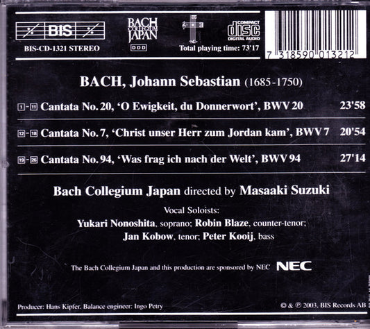Bach, J.S.: Cantatas, Vol. 22  - BWV 7, 20, 94 - Suzuki, Bach Collegium Japan