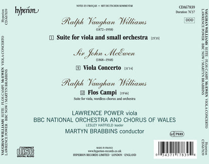 VAUGHAN WILLIAMS: SUITE FOR VIOLA & SMALL ORCHESTRA - BBC National Orchestra Of Wales