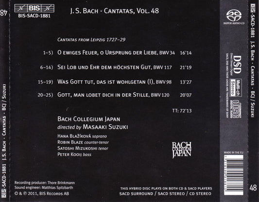 Bach, J.S.: Cantatas, Vol. 48 - Suzuki, Bach Collegium Japan  (Hybrid SACD)