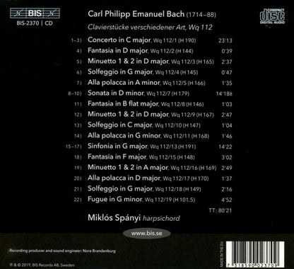 C.P.E. Bach: The Solo Keyboard Music, Vol. 39 - Miklos Spanyi