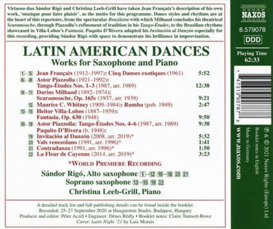 Latin American Dances: Works For Saxophone And Piano -  Christina Leeb-Grill,  Sàndor Rigò