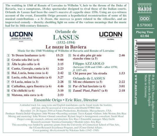 Lassus: Le Nozze in Baviera - Ensemble Origo