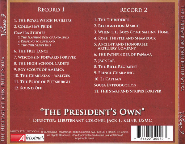 The Heritage of John Philip Sousa, Vol. 9 - US Marine Band (2 CDs)
