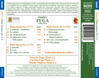 Fuga: Piano Sonatas Nos. 1-3 - Giacomo Fuga, Carlotta Fuga, Claudio Voghera