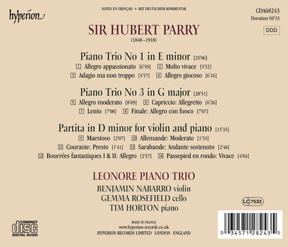 Parry: Piano Trios Nos 1 & 3 - LEONORE PIANO TRIO