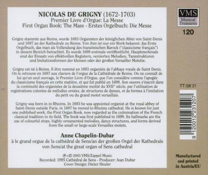 deGrigny: Premiere Organ Book "The Mass/Die Messe" - Anne Chapelin-Dubar (Great Organ of the Sens Cathedral)