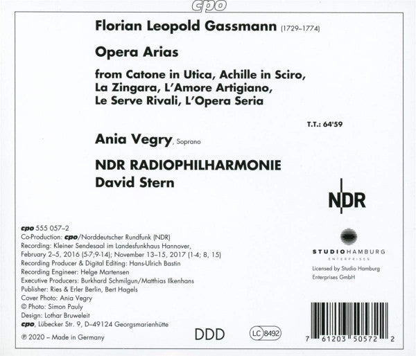 Gassmann: Ah, ingrato amor - Ania Vegry, NDR Radiophilharmonie, David Stern