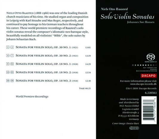 Raasted: Solo Violin Sonatas - Johannes Søe Hansen (Hybrid SACD)