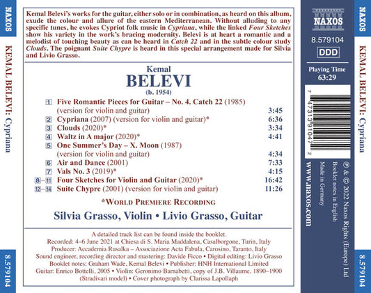 Belevi: Cypriana - Works for Violin & Guitar - Livio Grasso