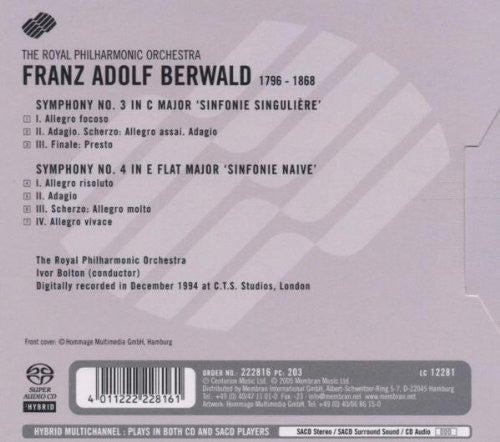 Berwald: Symphonies 3 & 4 - Ivor Bolton, Royal Philharmonic (Hybrid SACD)