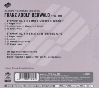 Berwald: Symphonies 3 & 4 - Ivor Bolton, Royal Philharmonic (Hybrid SACD)