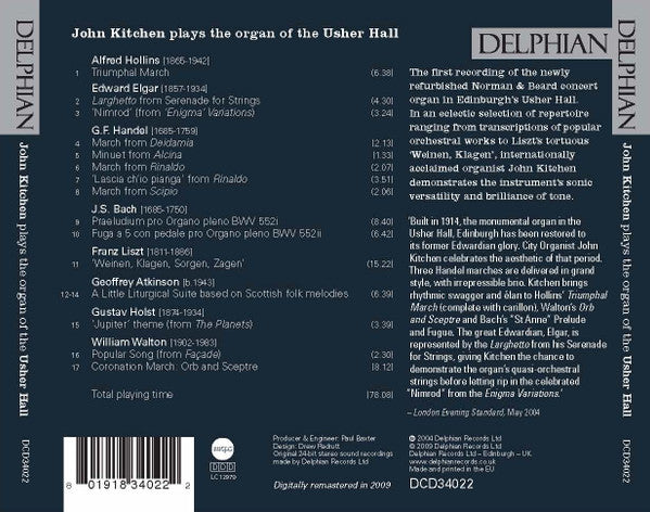 The Usher Hall Organ - John Kitchen