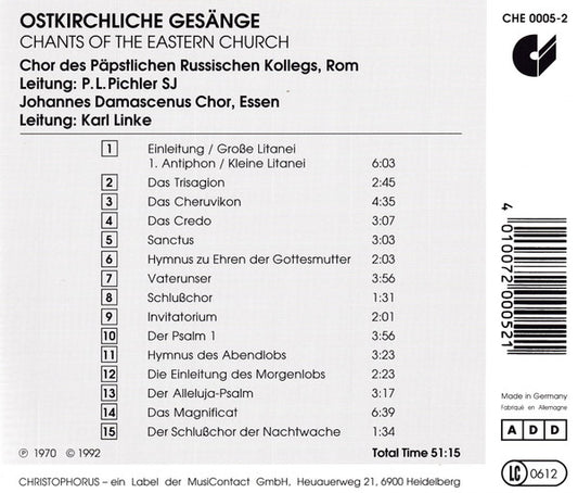 Chants Of the Eastern Church: CHOR DES PAEPSTLICHEN RUSSISCH