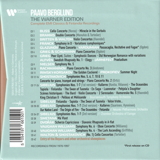 Paavo Berglund: The Warner Edition - Complete EMI Classics & Finlandia Recordings (42 CDs)