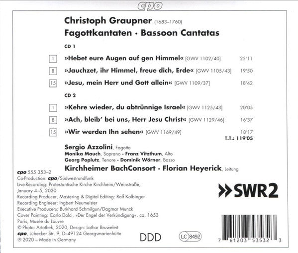 Graupner: Jauchzet, Ihr Himmel, Freue Dich, Erde (Bassoon Cantatas)