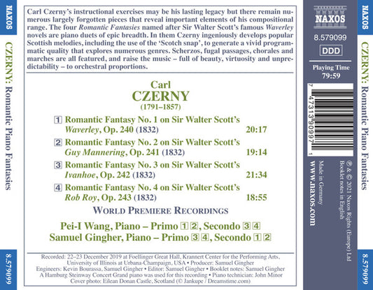 CZERNY: ROMANTIC PIANO FANTASIES on SIR WALTER SCOTT'S NOVELS - Pei-I Wang, Samuel Gingher