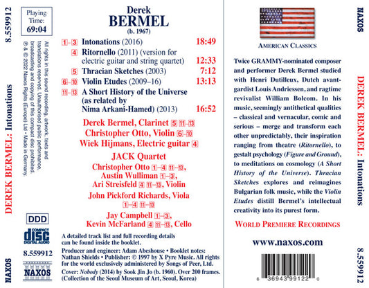 Bermel: Intonations - Music for Clarinet & Strings - Christopher Otto, Wiek Hijmans, JACK Quartet
