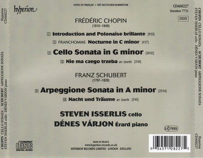 Chopin: Cello Sonata; Schubert: Arpeggione Sonata - STEVEN ISSERLIS, DENES VARJON