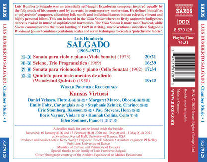 Salgado: Chamber Music, Vol. 1 (Viola Sonata, Selene, Cello Sonata, Woodwind Quintet) - Kansas Virtuosi