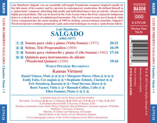 Salgado: Chamber Music, Vol. 1 (Viola Sonata, Selene, Cello Sonata, Woodwind Quintet) - Kansas Virtuosi