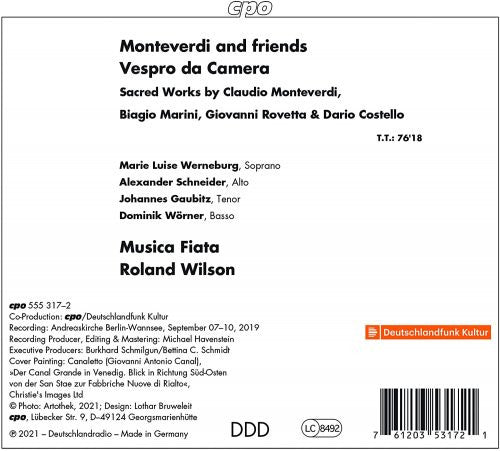 MONTEVERDI AND FRIENDS: Vespro Da Camera - Musica Fiata