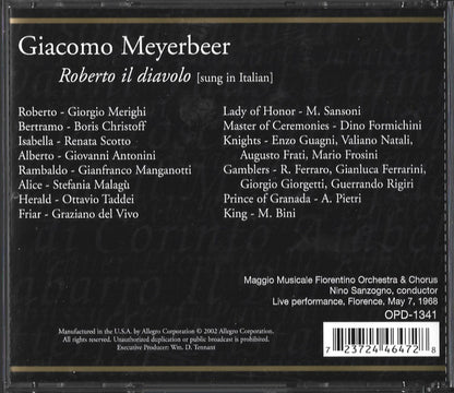 MEYERBEER: Robert Il Diavolo - MERIGHI / CHRISTOFF / SCOTTO (3 CDs)
