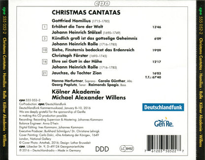 Homilius, Stölzel & Rolle: Christmas Cantatas - Kölner Akademie : Michael Willens