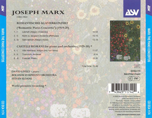MARX: The Piano Concertos - David Lively, Bochum Symphony Orchestra, Steven Sloane