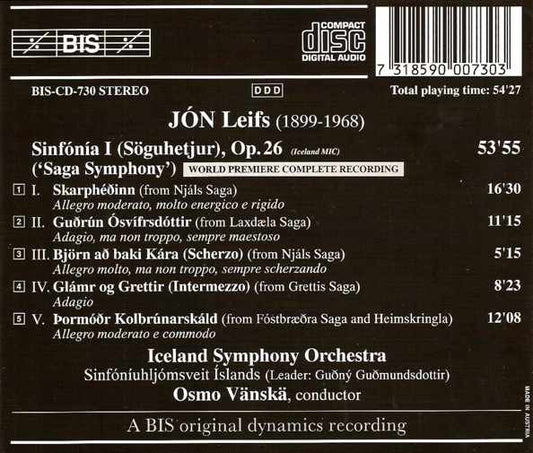 LEIFS: SYMPHONY NO. 1 - Iceland Symphony Orchestra, Osmo Vänskä